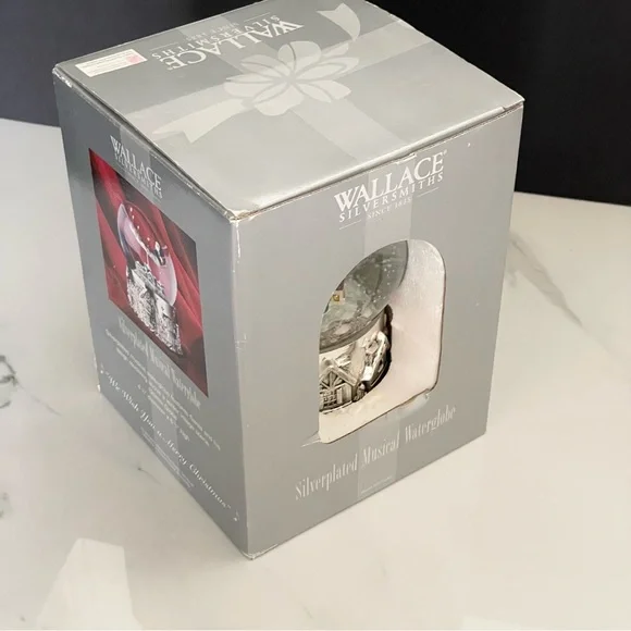 Santa & Sleigh Silverplated Snow Globe by Wallace Silversmiths - Picture 7 of 7